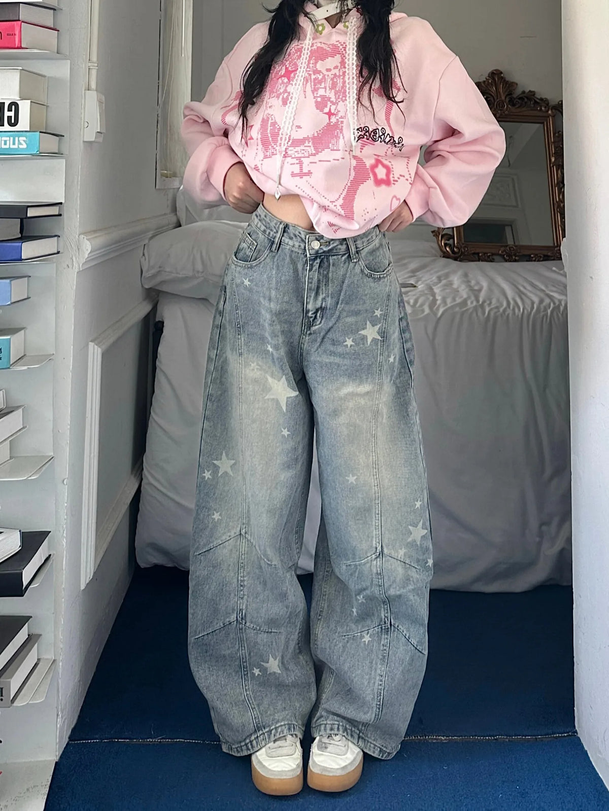 Y2K Star Baggy Jeans