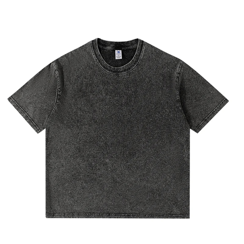 Retro Washed Vintage Solid Color T-Shirt