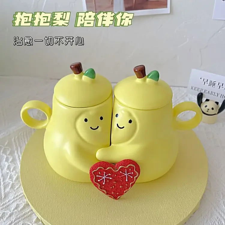 Pair of Pear-Shaped Couple Mugs