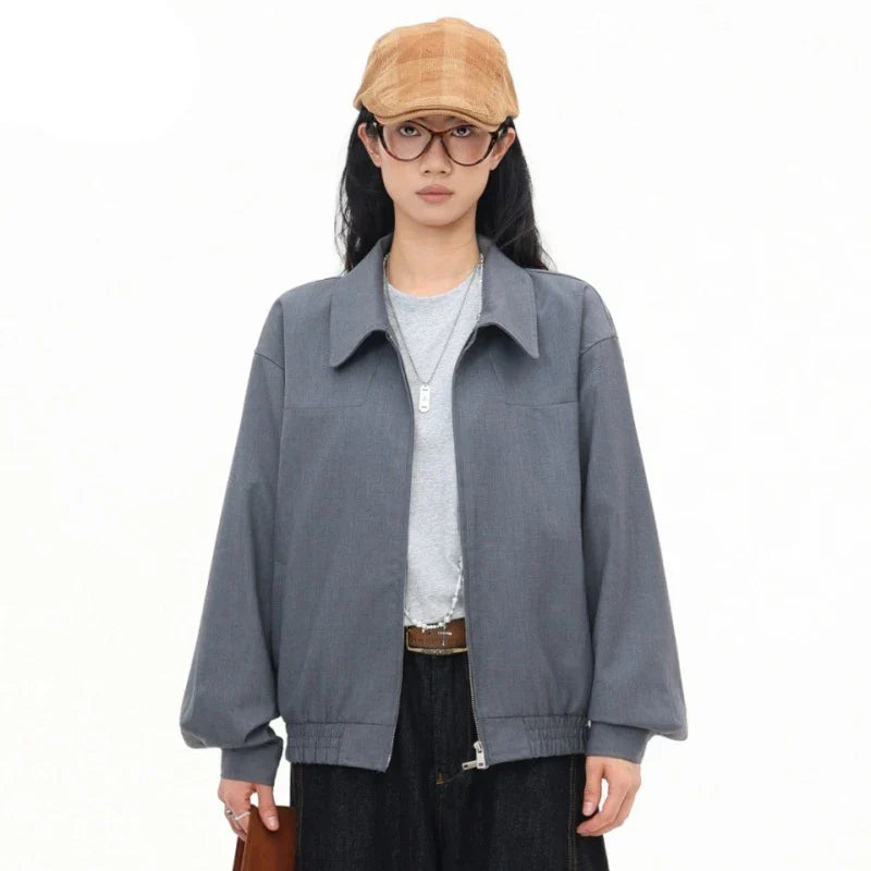 Stylish Gray Varsity Jacket