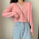Soft V-Neck Button Down Cardigan