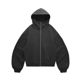Y2K Fleece Zip-up Solid Color Hoodie