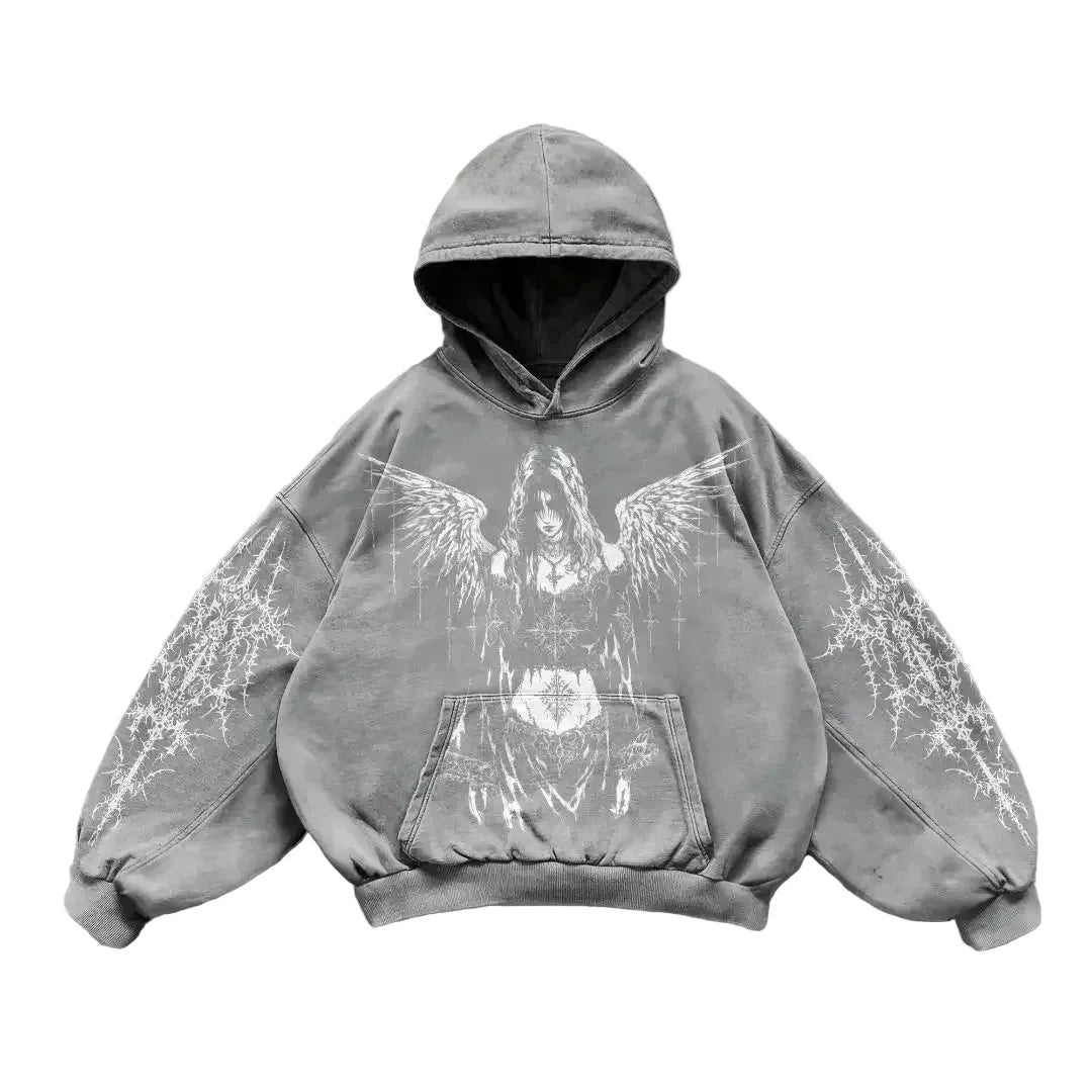 Sudadera Oversize Estilo Gótico Retro
