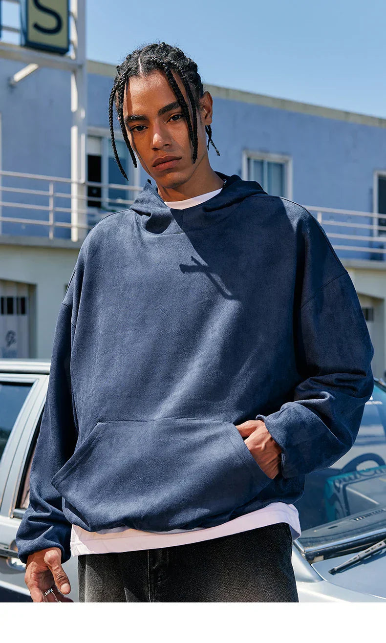 Basic Streetwear Baggy Blue Hoodie