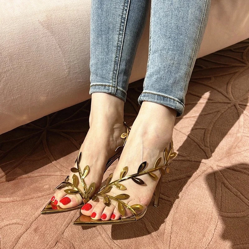 Fairy Core Floral Leaves Heels