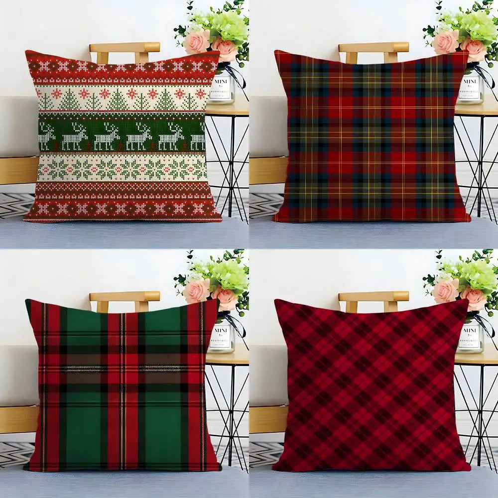 Christmas Plaid Pillow Case
