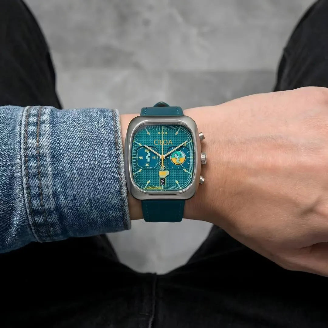 Herrenuhr Marke quadratische Quarzuhr wasserdichte leuchtende Lederarmband Sportuhr Herrenuhr Herrenuhr