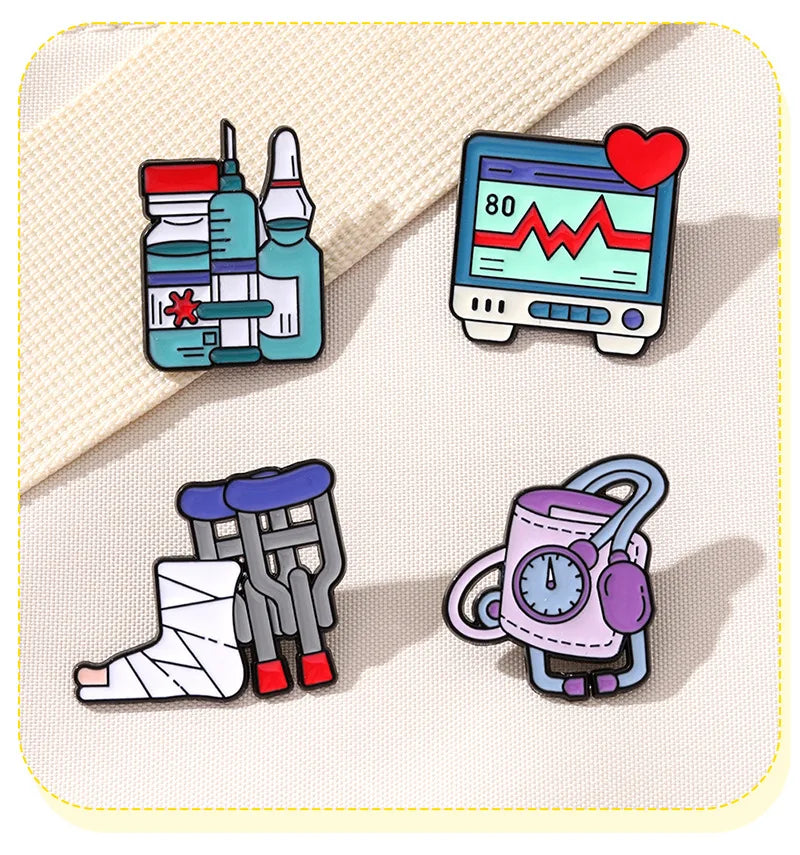 Personal Medical Metal Brooches