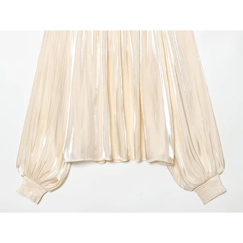 Women's Shiny Satin Blouse
