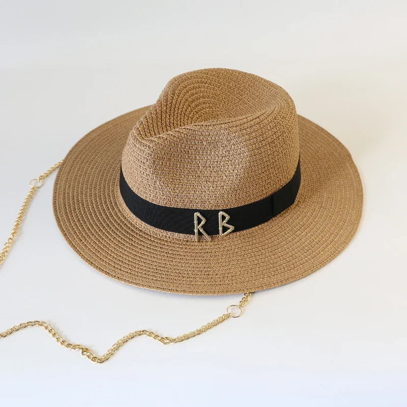 Summer Straw Fedora Hat