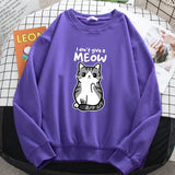 I Don't Give A Meow Cat Print Sweatshirt