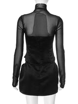 Baddie Cut Out Sheer Mini Dress