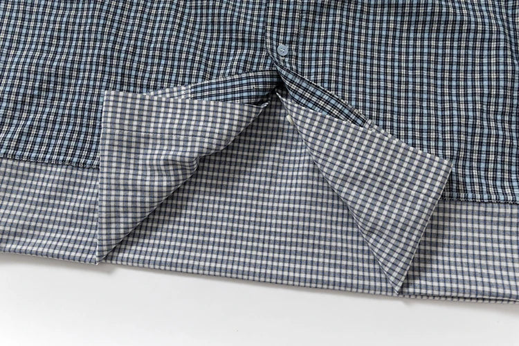 Plaid Double Layered Long Sleeve Shirt