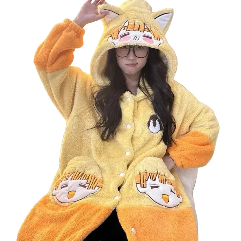 Anime Cute Cartoon Pattern Bathrobe set
