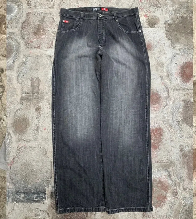 Vintage High Waist Baggy Washed Jeans