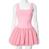 Patchwork Fluffy Mini Dress