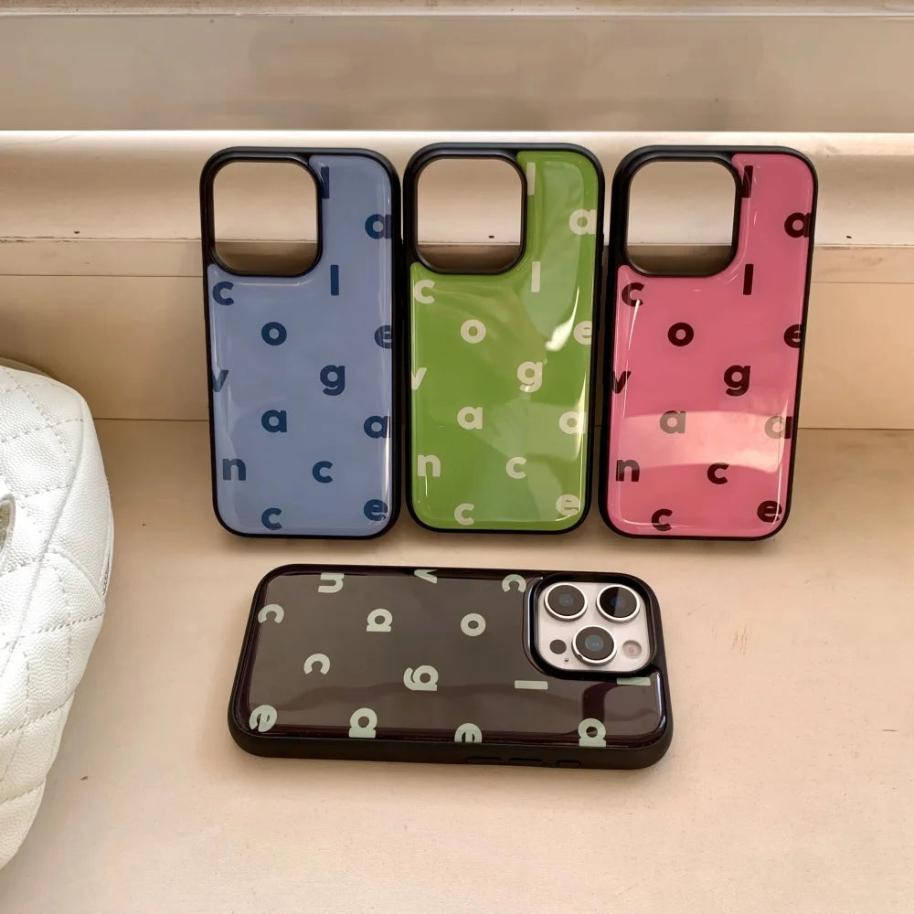 Barbie Core Letters Solid Color iPhone Cases