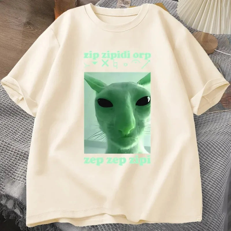 Y2K Alien Cat Tee