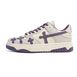 Retro Kreuzmuster Skater-Schul-Sneakers