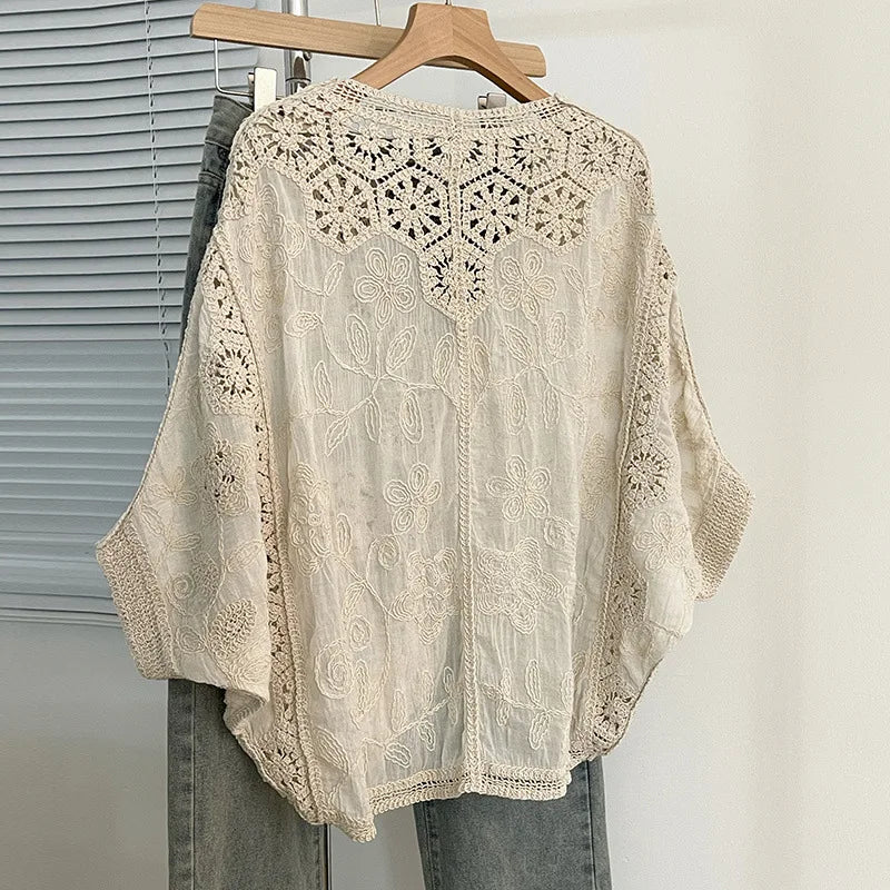 Handmade Romantic Floral Crochet Cardigan