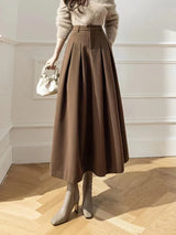 Dark Academia Elegant Midi Skirt