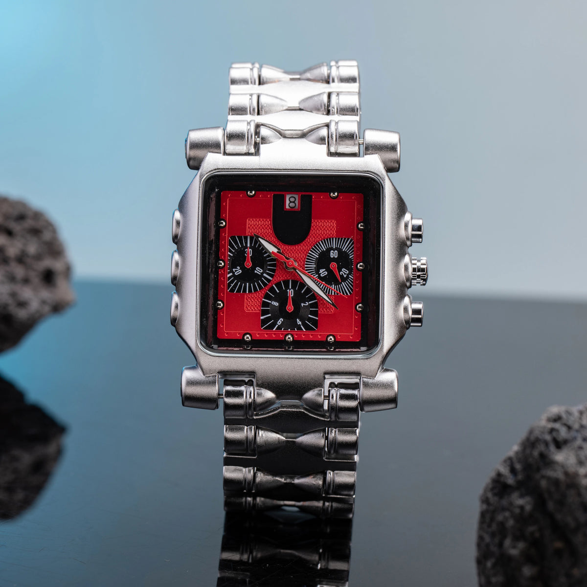 Y2K Retro Stainless Steel Band Sports Wristwatch