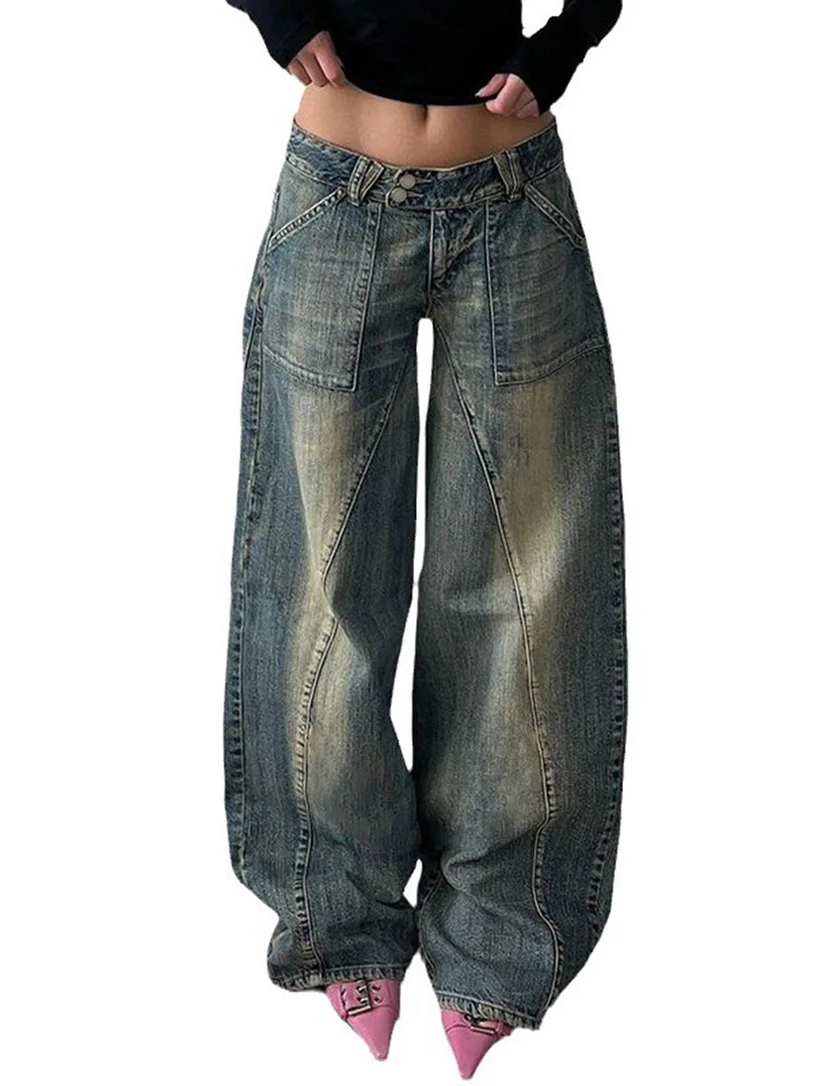 Y2K Baggy Faded Jeans