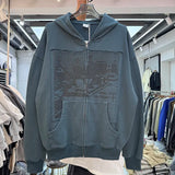 Cozy Cotton Dark Zipper Hoodie