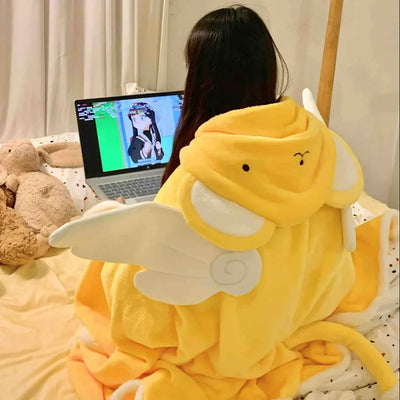 Yellow Sakura Kerberos Office Nap Blanket