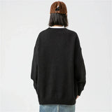 Oversize Alphabet Embroidery Knitted Sweater