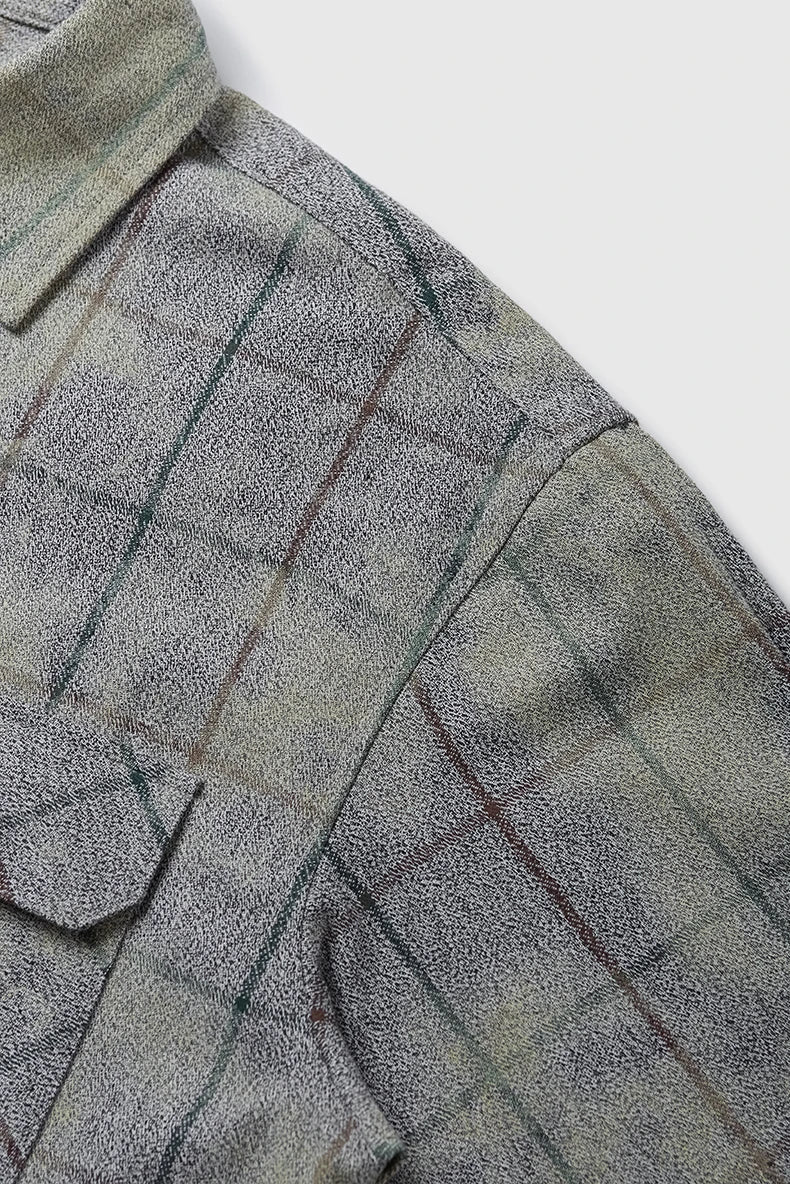 Y2k Plaid Oversized Long-Sleeved Shirt