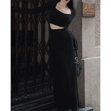 Corporate Girl High Waist Slit Maxi Skirt