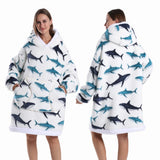 Strawberry Printed Oversized Blanket Hoodie