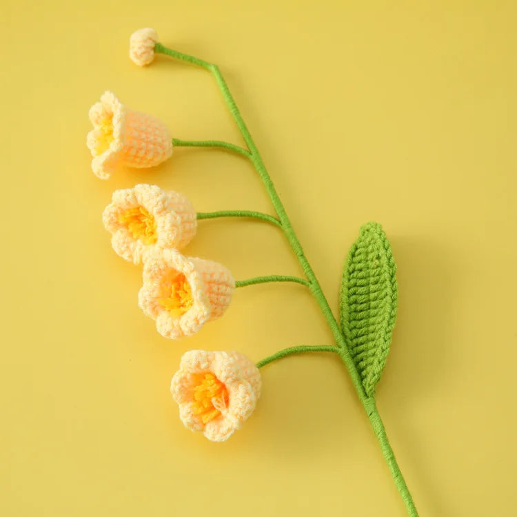 Vintage Handmade Potted Knitted Flowers
