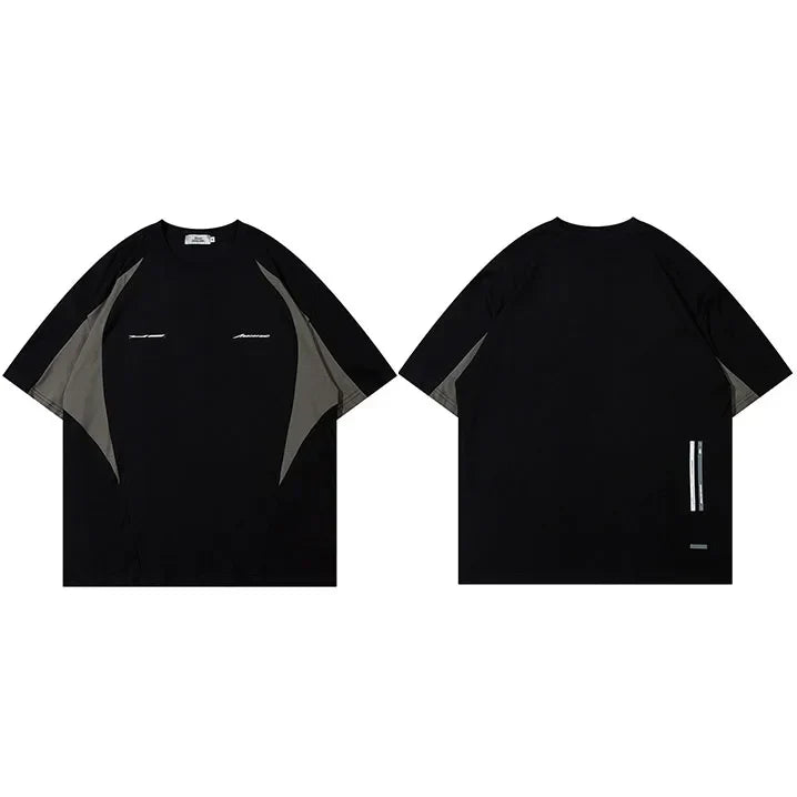 Camiseta holgada de estilo deportivo con retazos