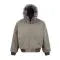 Wattierte Retro-Schnee-Kapuzen-Fell-Pufferjacke