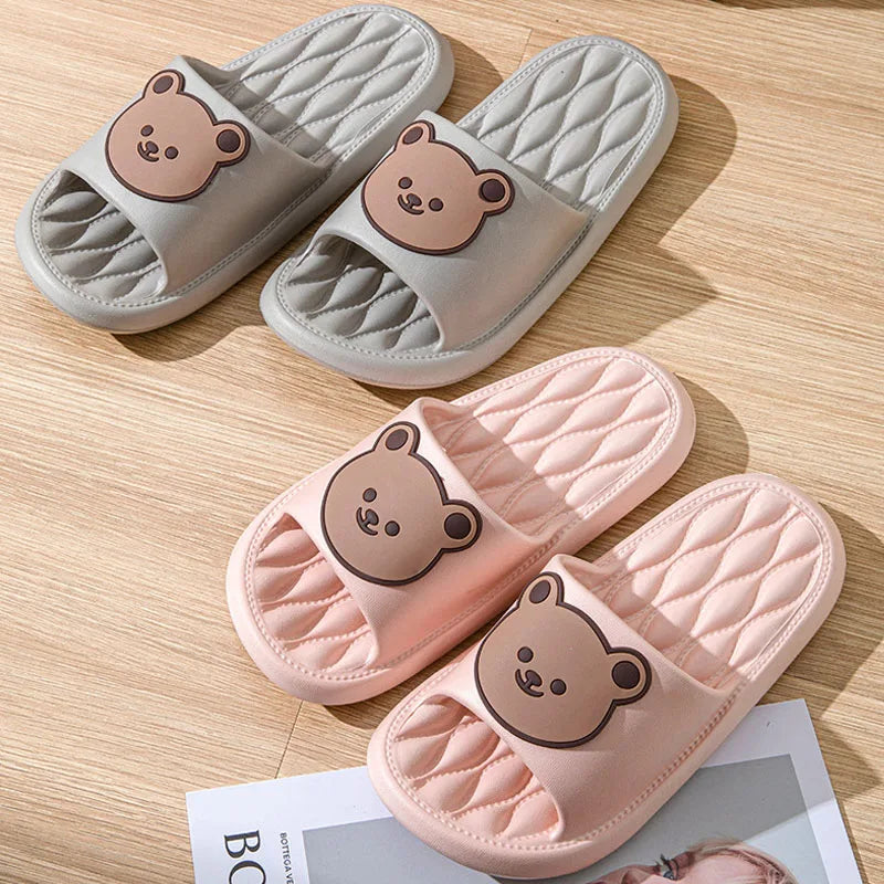 Summer Cartoon Bear Indoor Slippers