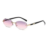 Luxury Oval Frame Metal Sunglasses