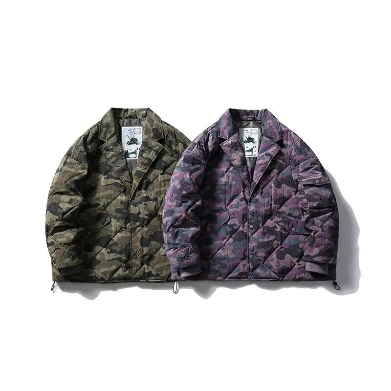 Chaqueta acolchada con estampado de camuflaje