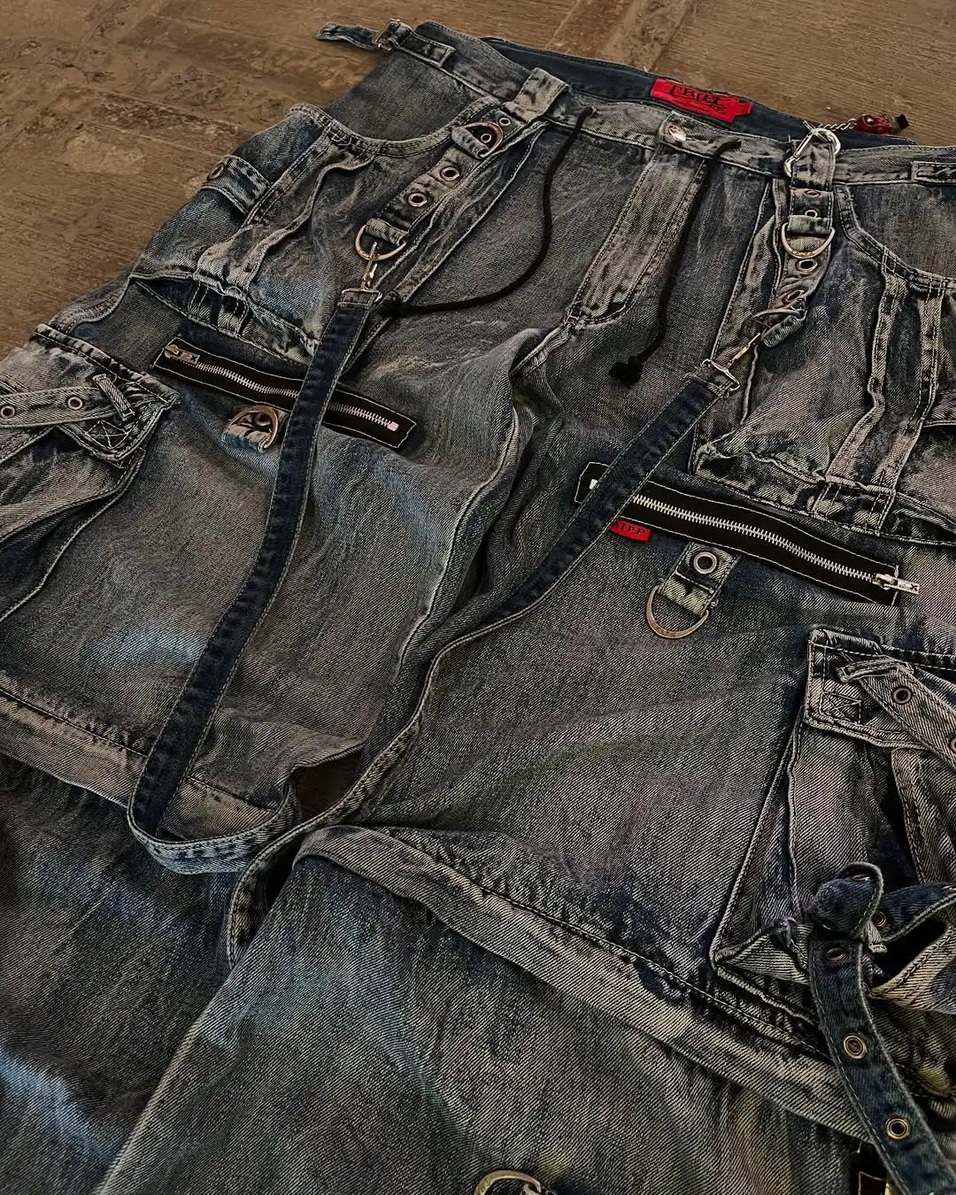 Retro Baggy Low Rise Cargo Jeans