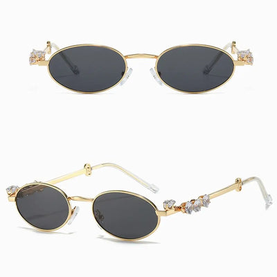 Bling Rhinestone Oval Sunglasses