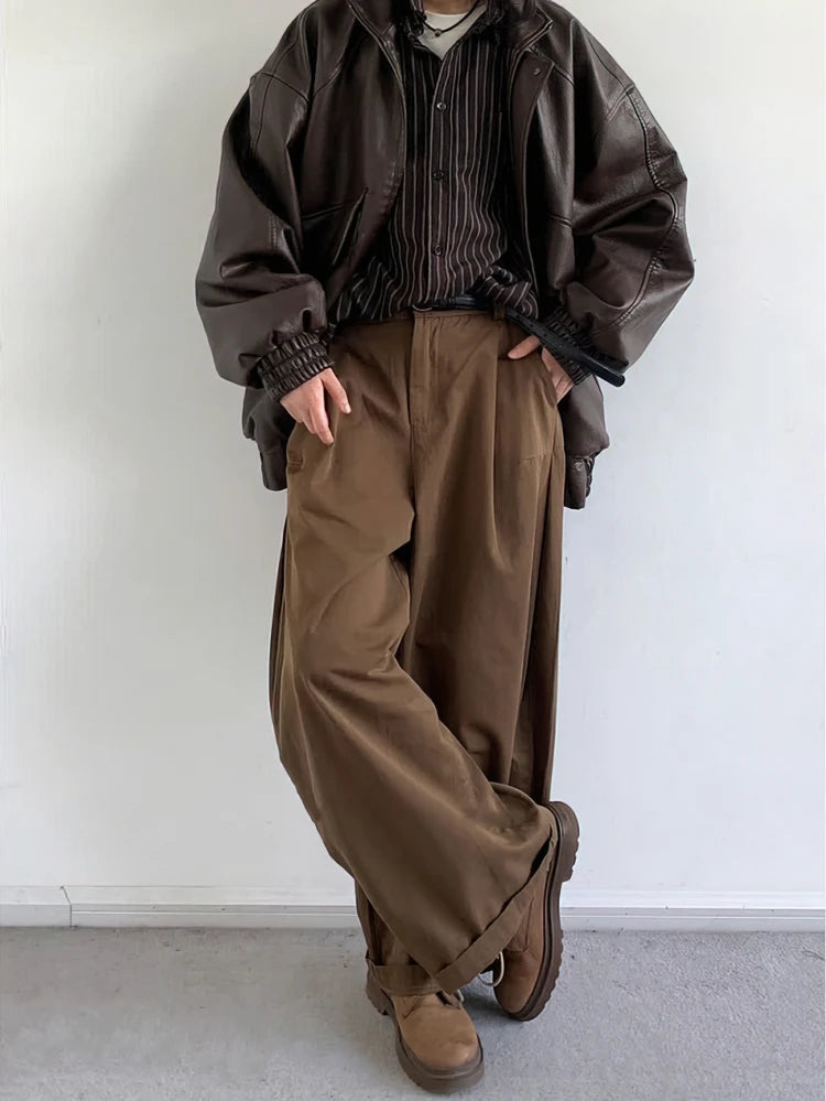 Vintage Brown Baggy High Waisted Pants