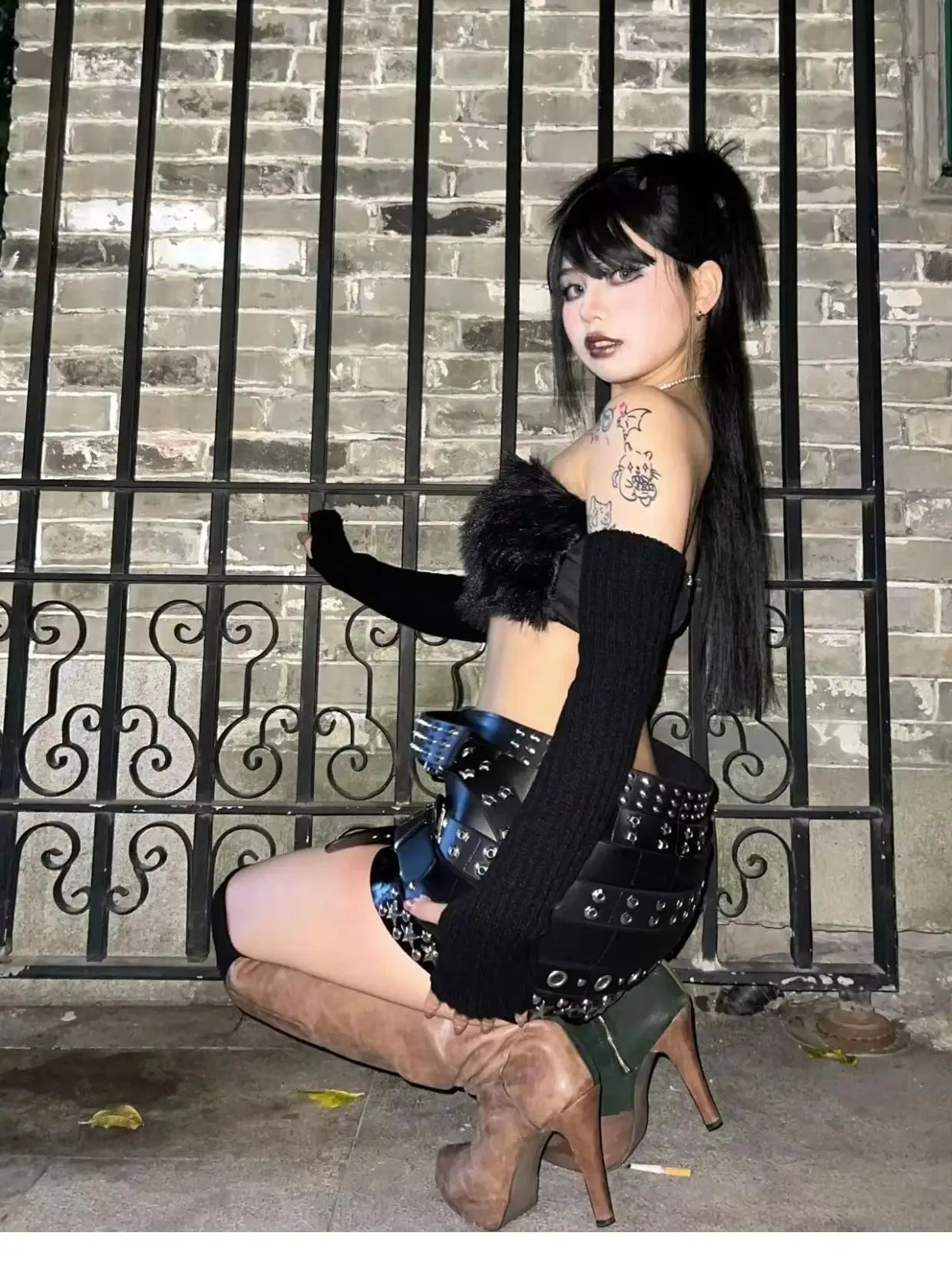 Cool Black Leather Mini Skirt