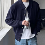 Ribbed Knitted Buttons Cardigan