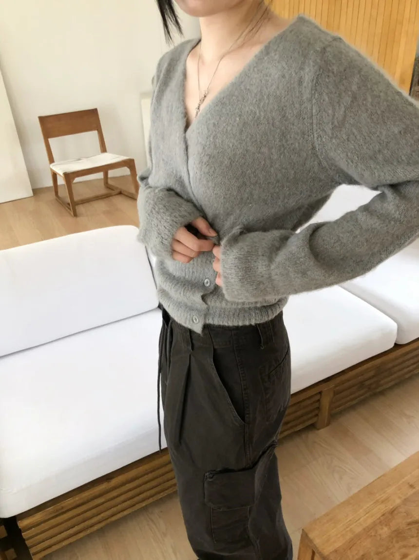 V-neck Wrap Knit Cardigan
