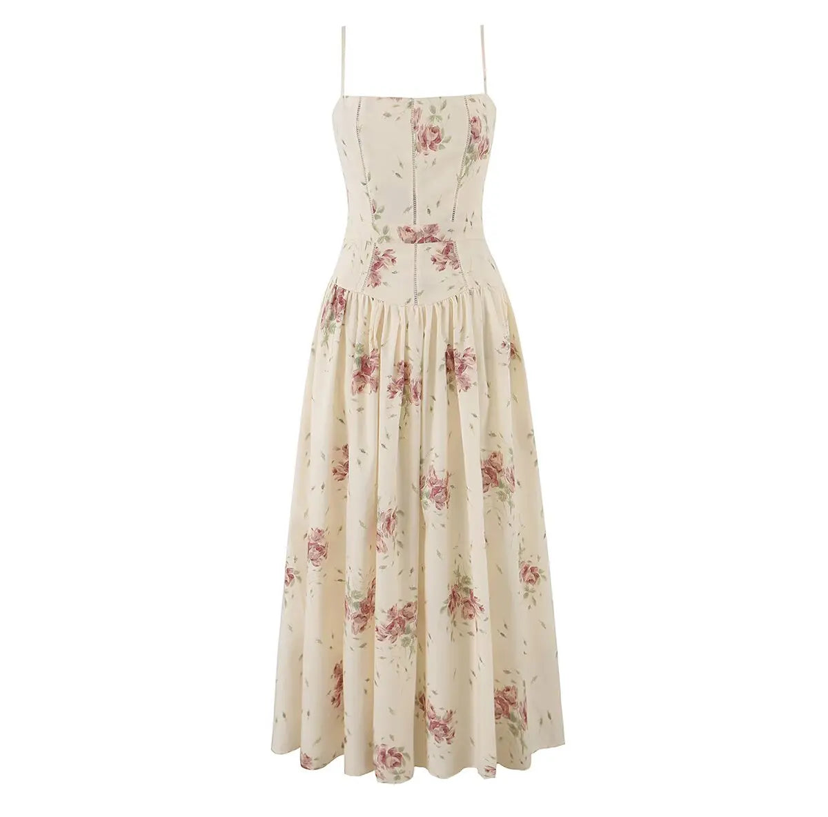 Sexy Spaghetti Straps Floral Print Long Dress