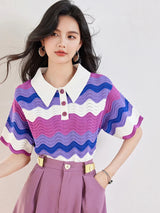 Contrasting Color Retro Summer T-Shirt