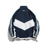 Lightweight Blue Patchwork Windbreaker Jacket