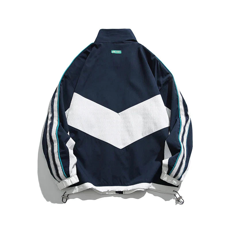 Lightweight Blue Patchwork Windbreaker Jacket