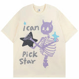 Y2K Skeleton I Can Pick Star T-shirt